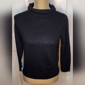 Talbots Black Merino Wool Sweater Size L